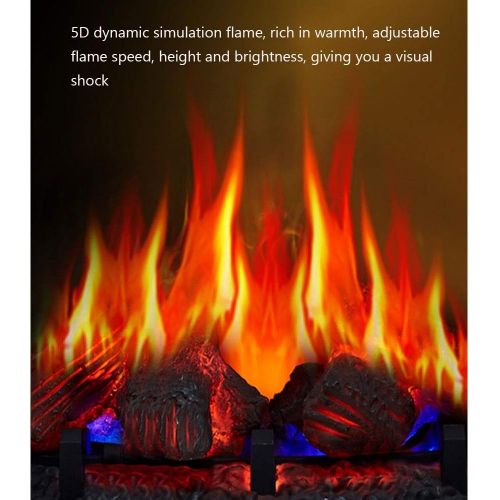  Generic002 Thermostat heater Portable Electric Stove Stove Fireplace Electric Fire with Wood 3D Wood Flame Effect and 2 Heat Settings 1800W Portable heater (Color : Black)