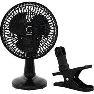 [아마존베스트]Genesis 6-Inch Clip Convertible Table-Top & Clip Fan, Two Quiet Speeds - Ideal For The Home, Office, Dorm, More, Black