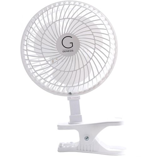  Genesis 6-Inch Clip Convertible Table-Top & Clip Fan Two Quiet Speeds - Ideal For The Home, Office, Dorm, More White