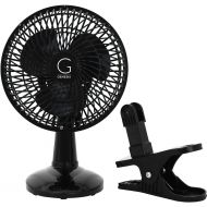 Genesis 6-Inch Clip Convertible Table-Top & Clip Fan, Two Quiet Speeds - Ideal For The Home, Office, Dorm, More, Black