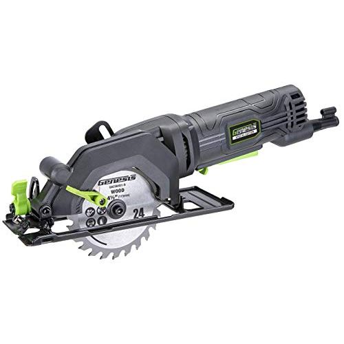  Genesis GCS445SE 4.0 Amp 4-1/2 Compact Circular Saw with 24T Carbide-Tipped Blade, Rip Guide, Vacuum Adapter, and Blade Wrench