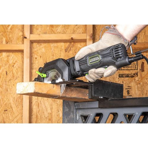  Genesis GCS445SE 4.0 Amp 4-1/2 Compact Circular Saw with 24T Carbide-Tipped Blade, Rip Guide, Vacuum Adapter, and Blade Wrench