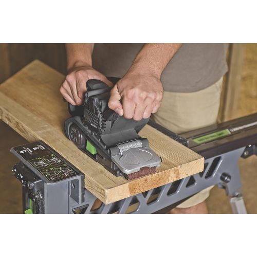  Genesis GBS321A Single Lever 3 x 21 Variable Speed Belt Sander with Adjustable Front Handle and Dust Collection Bag , Grey