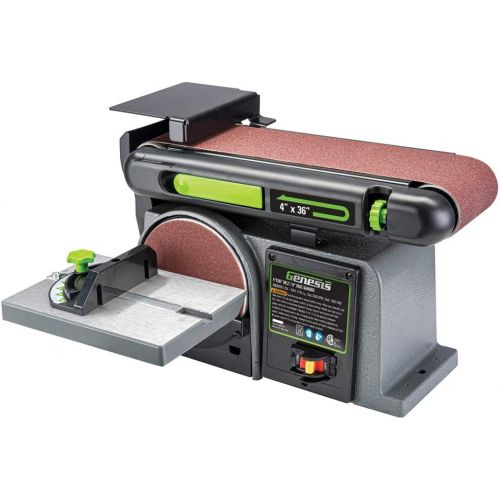  Genesis 4.3 Amp 4 in. x 36 in. Belt/6 in. Disc Combination Sander with Cast Iron Base and Miter Gauge (GBDS430)