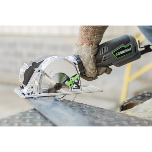  GENESIS Genesis GMCS547C 5.8 Amp, 4-34” Control Grip Compact Circular Saw for Metal Cutting with chip collector and Metal Cutting Blade