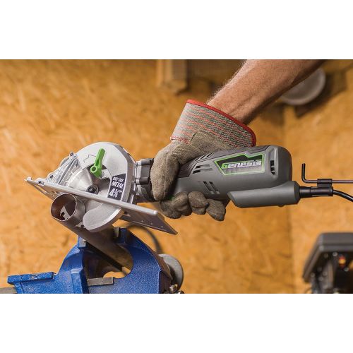  GENESIS Genesis GMCS547C 5.8 Amp, 4-34” Control Grip Compact Circular Saw for Metal Cutting with chip collector and Metal Cutting Blade