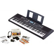 Genesis Bundle Yamaha PSREW310 76-Key Portable Digital Keyboard Bundle with Power Supply, Foot switch, Stereo Headphones, and 2-Year Extended Warranty