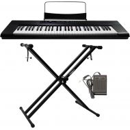 Genesis Bundle Artesia A-61, 61-Key Soft-Touch Keyboard Digital Piano Bundle with Power Supply, Sustain Pedal and Double Braced X-Stand