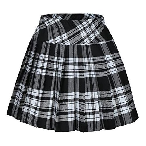  할로윈 용품Genetic Los Angeles Genetic Women`s Double Layer Elasticated Pleated Skirt (M, Black)