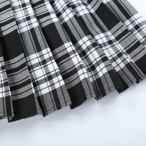  할로윈 용품Genetic Los Angeles Genetic Women`s Double Layer Elasticated Pleated Skirt (M, Black)