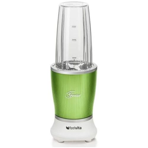  Genius Feelvita Nutri Mixer | Gruen | 14 Teile | Stand-Mixer | Smoothie-Maker | Mixen & Ruehren | 23000 UpM | 600 Watt | 1 Liter | TV-NEU