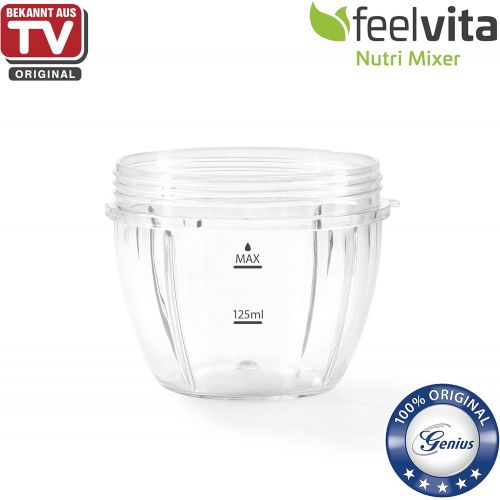  Genius Feelvita Nutri Mixer | Gruen | 14 Teile | Stand-Mixer | Smoothie-Maker | Mixen & Ruehren | 23000 UpM | 600 Watt | 1 Liter | TV-NEU