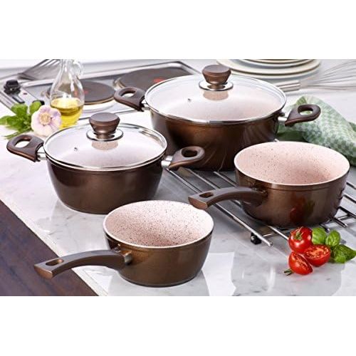  Genius Cerafit Mont Blanc Stielkasserolle Ø 16 cm mit Antihaft-Beschichtung - Kochtopf mit besten Ergebnissen induktionssgeeignet cooking pot Edelstahl-Topf