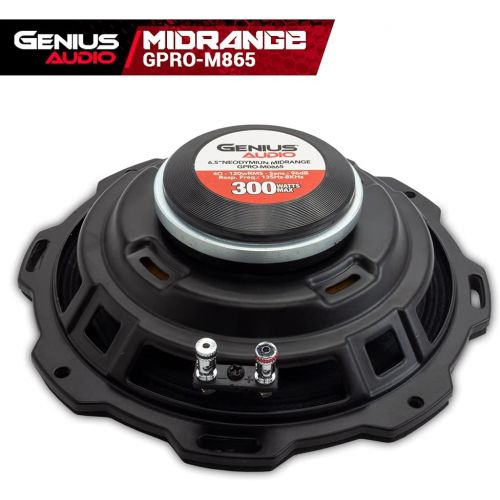  [아마존베스트]Genius GPRO-M0865 6.5 300 Watts-Max Midrange Neodymiun Car Audio Speaker 4-Ohms Paper Cone