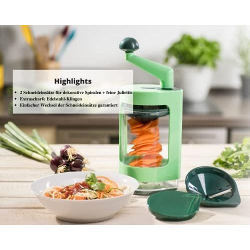  [아마존베스트]Genius Super Julietti Vegetable Spiraliser Slicer for Vegetable Spaghetti, Spirals and Julienne