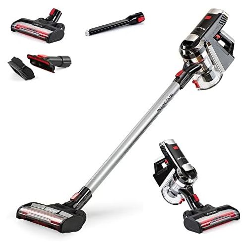  [아마존베스트]Genius Invictus X9 Set of 13 2-in-1 Cordless Vacuum Cleaner Bagless with Charging Station LED Crevice Nozzle High-Performance BLDC Motor 80,000 U Freestanding Hepa Filter Battery V