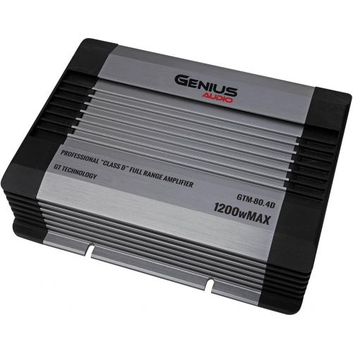  Genius GTM-100.4D 1500 Watts-MAX Compact Car Full Range Amplifier 4 Channel Class-D 2-Ohm Stable