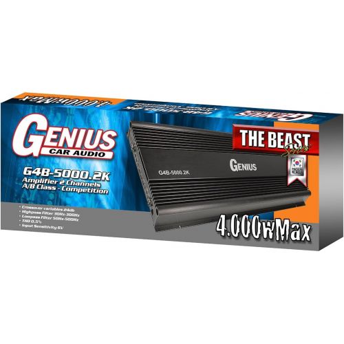  Genius G4B-5000.2K 4000 Watts-Max Car Amplifier 2-Channel Full Range The Beast Competition Series