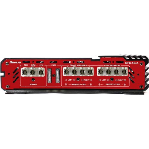  Genius GFX-55X4 1200 Watts-Max Car Amplifier 4-Channels Professional Class-AB 2-Ohm Stable Stereo