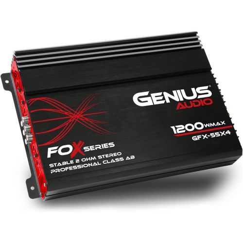  Genius GFX-55X4 1200 Watts-Max Car Amplifier 4-Channels Professional Class-AB 2-Ohm Stable Stereo