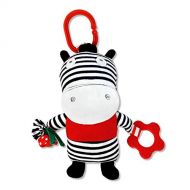 Genius Baby Toys Ziggy The Zebra Black and White, On-The-Go Baby Car Seat Infant Carrier Sensory Toy