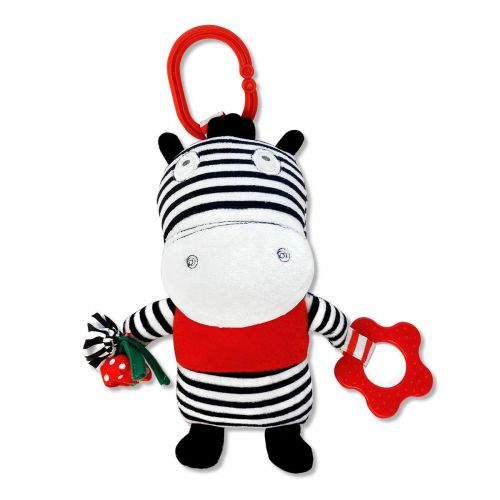  Genius Baby Toys Ziggy The Zebra Black and White, On-The-Go Baby Car Seat Infant Carrier Sensory Toy