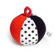 | Small High Contrast Soft Plush Ball for Baby in Black, White, Red with Jingle Bell