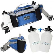 Genius Earth Travel/Hiking Fanny Pack with Water Bottle Holder, Set of 2 Bottles Included. Multipurpose Waterproof Waist Bag and Lumbar Pouch  Fits Women, Men and Kids. Perfect Do