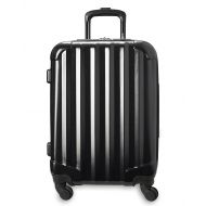 Genius Pack 21 Aerial Hardside Carry On Luggage Spinner - Smart, Organized, Lightweight Suitcase (Jet Black)