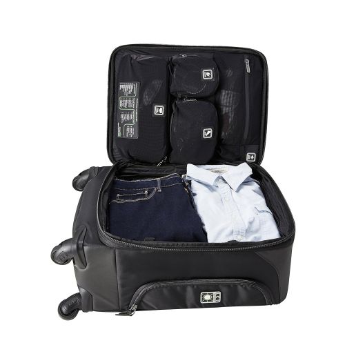  Genius Pack G4 22 Carry On Spinner Luggage - Smart, Organized, Lightweight Suitcase (G4 - Coal Black)