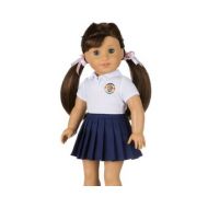 GeniusDolls CUSTOM School Uniform for American Girl Doll, your OWN school LOGO, by Genius Dolls, Fits 18’’ Dolls Our Generation, Gift Packed