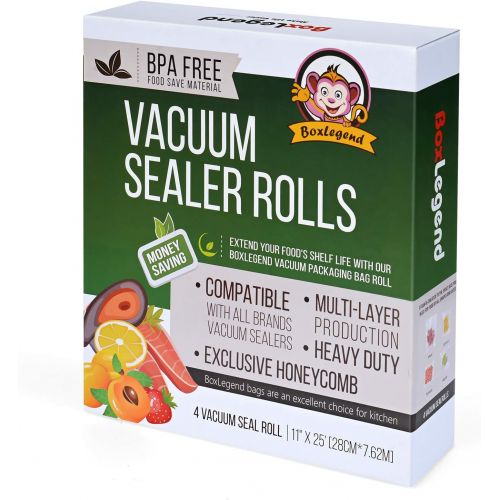  [아마존베스트]Geniusidea Vacuum Sealer Bags, 2 Pack 11 x 25ft Sous Vide Bags, Large Commercial Grade Plastic, Food Vac Storage & Seal, Meal Prep, Microwave & Freezer Safe, Store A Meal