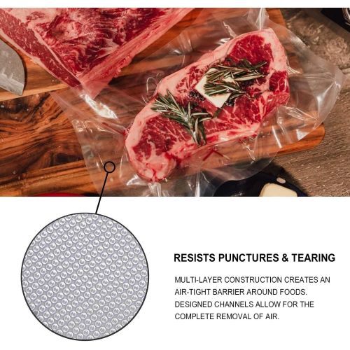  [아마존베스트]Geniusidea Vacuum Sealer Bags, 2 Pack 11 x 25ft Sous Vide Bags, Large Commercial Grade Plastic, Food Vac Storage & Seal, Meal Prep, Microwave & Freezer Safe, Store A Meal