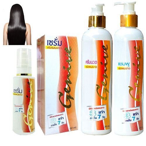  Womem Set of Genive Shampoo & Conditioner and Serum Helps Hair Regrowth Longer