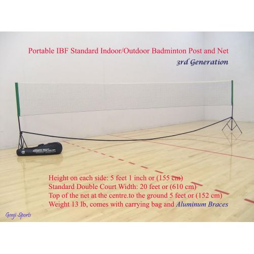  Genji Sports Portable Indoor Badminton Posts & Net (3rd Generation)