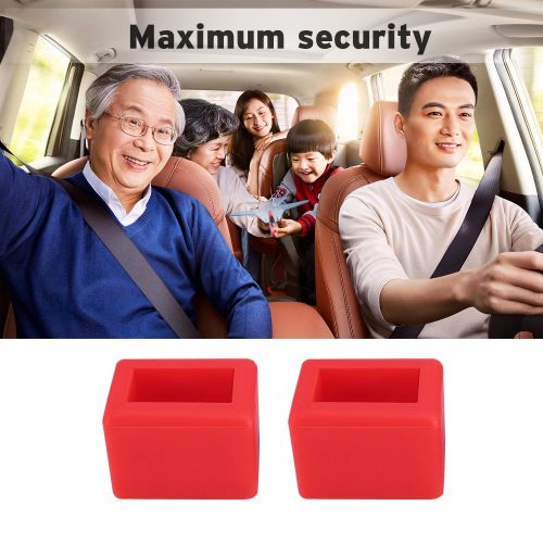  [아마존베스트]Genleas 2 Packs Car Seat Belt Buckle Holder Buckle Up - Soft Silicone - Easy Installation - Holds The Seatbelt Receiver in an Upright Position - Makes Buckling Easier for Kids, Adu