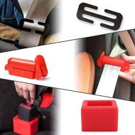 [아마존베스트]Genleas 1 set Car Seat Belt Buckle Holder and Clip & Metal Lock, Buckle Up - Soft Silicone - Easy...