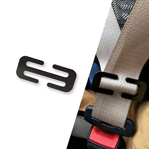 [아마존베스트]Genleas 1 set Car Seat Belt Buckle Holder and Clip & Metal Lock, Buckle Up - Soft Silicone - Easy...