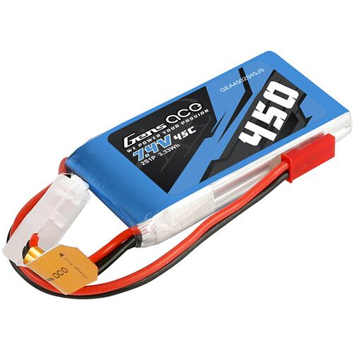  Gens Ace 450 45C 2S 7.4V LiPo RC Soft Pack Battery with JST