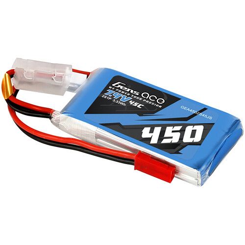  Gens Ace 450 45C 2S 7.4V LiPo RC Soft Pack Battery with JST