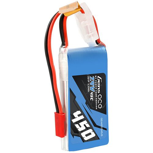  Gens Ace 450 45C 2S 7.4V LiPo RC Soft Pack Battery with JST