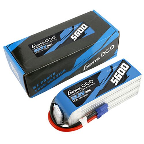  Gens Ace 5600 80C 6S 22.2V LiPo RC Soft Pack Battery with EC5