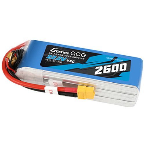  Gens Ace 2600 45C 6S 22.2V LiPo RC Soft Pack Battery with XT60