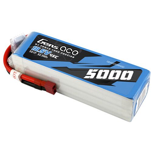  Gens Ace 5S 18.5V 45C LiPo RC Battery with Deans Plug (5000mAh)
