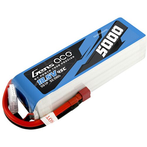  Gens Ace 5S 18.5V 45C LiPo RC Battery with Deans Plug (5000mAh)