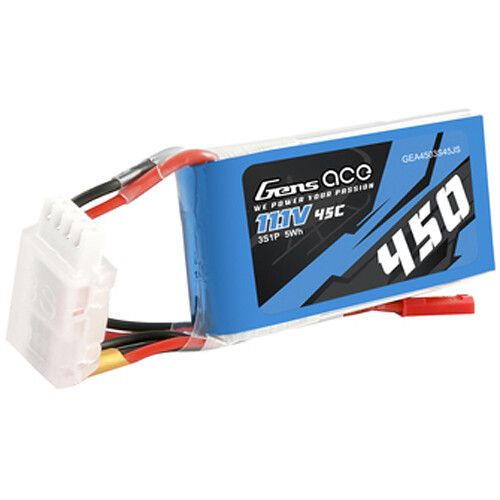  Gens Ace 450 45C 3S 11.1V LiPo RC Soft Pack Battery with JST