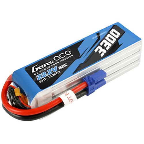  Gens Ace 3300 60C 6S 22.2V LiPo RC Soft Pack Battery with EC5