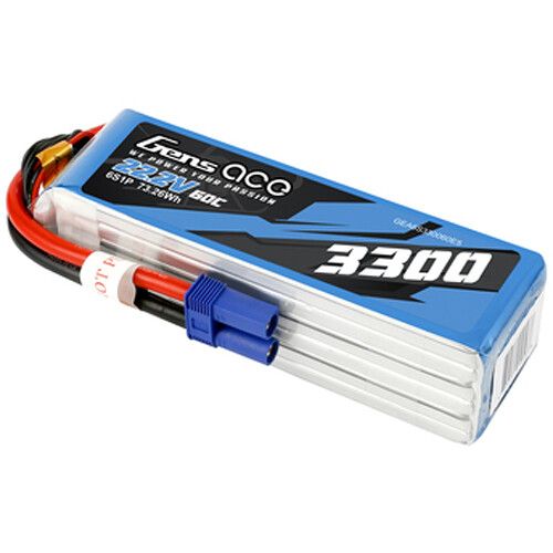  Gens Ace 3300 60C 6S 22.2V LiPo RC Soft Pack Battery with EC5