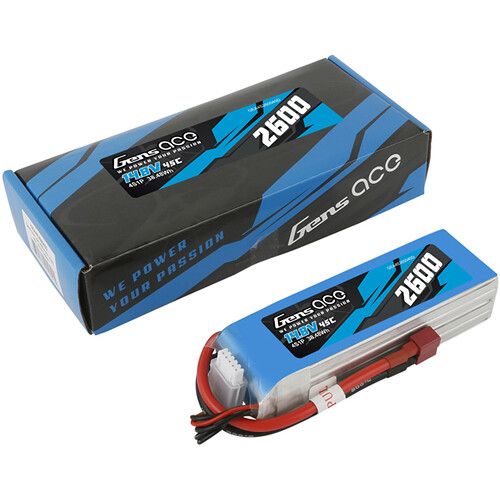  Gens Ace 2600 45C 4S 14.8V LiPo RC Soft Pack Battery with Deans