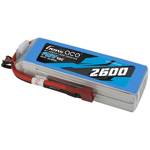 Gens Ace 2600 45C 4S 14.8V LiPo RC Soft Pack Battery with Deans
